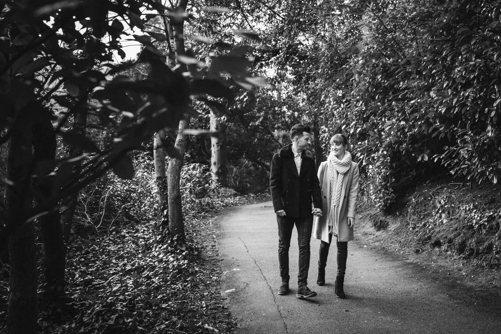 Couple take a stroll in Bournemouth gardens