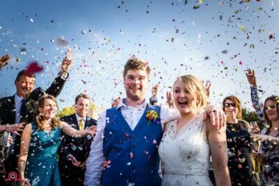 Confetti at Parley Manor Wedding