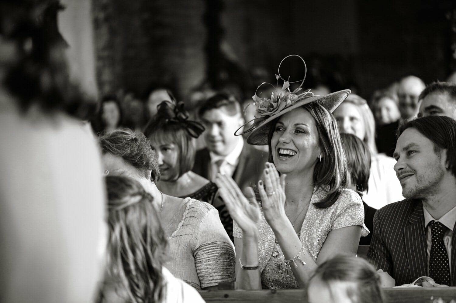 Laughter in Church Brympton House wedding