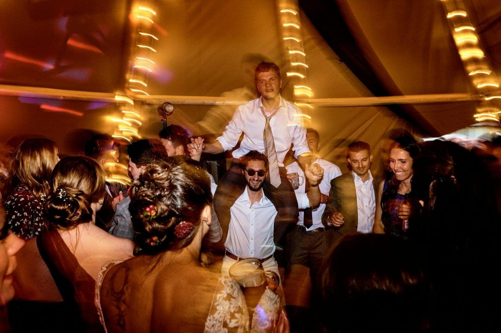 Tipi wedding dancefloor mayhem