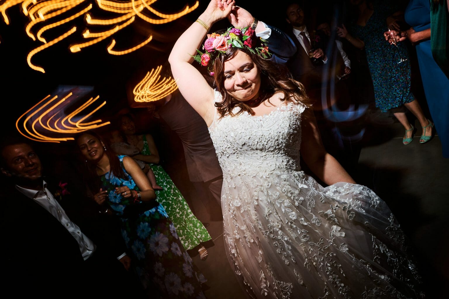 Bride on the dancefloor - Silchester Farm wedding