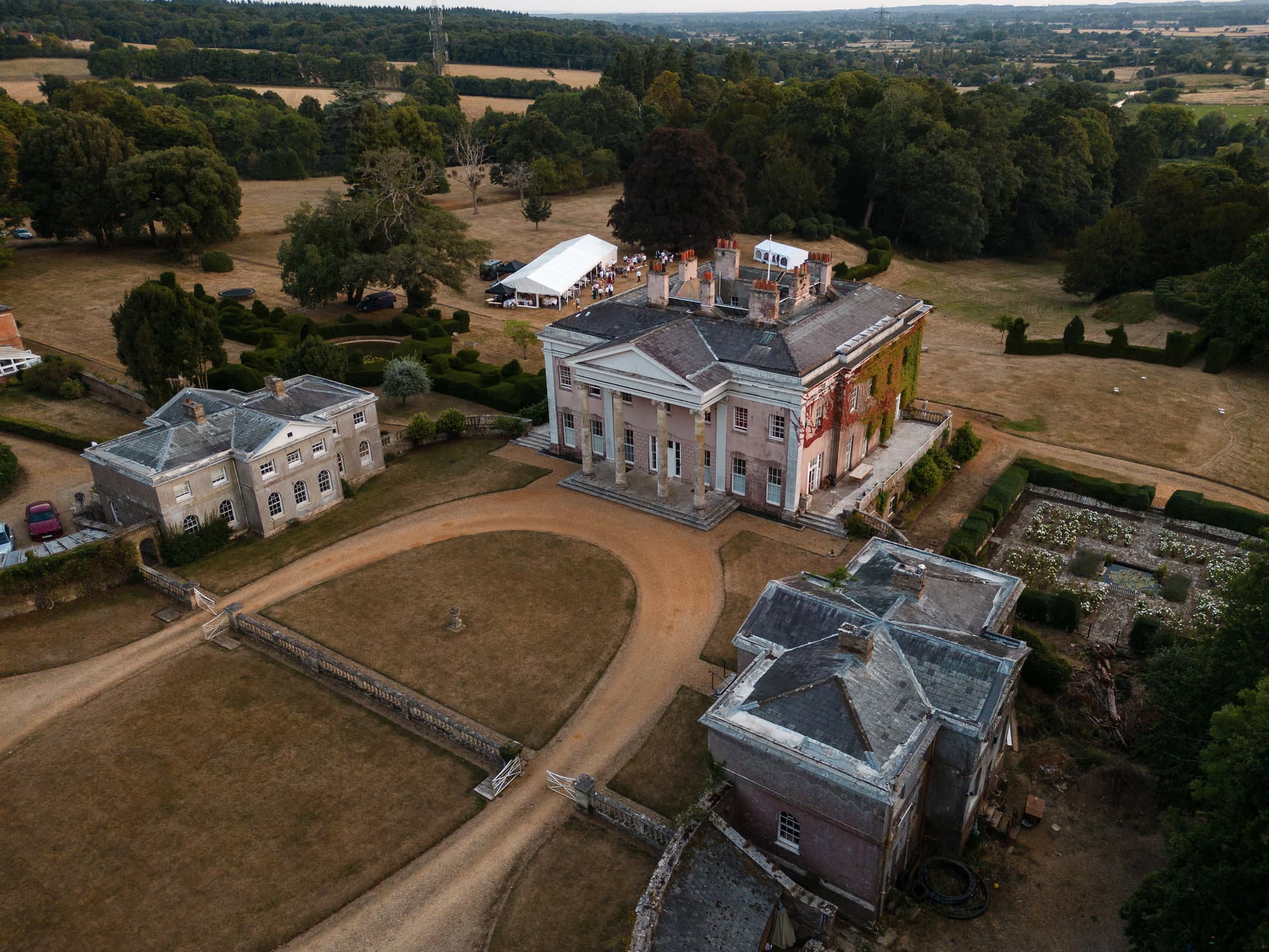 Dorset wedding venue - Hale Park photographed from the air