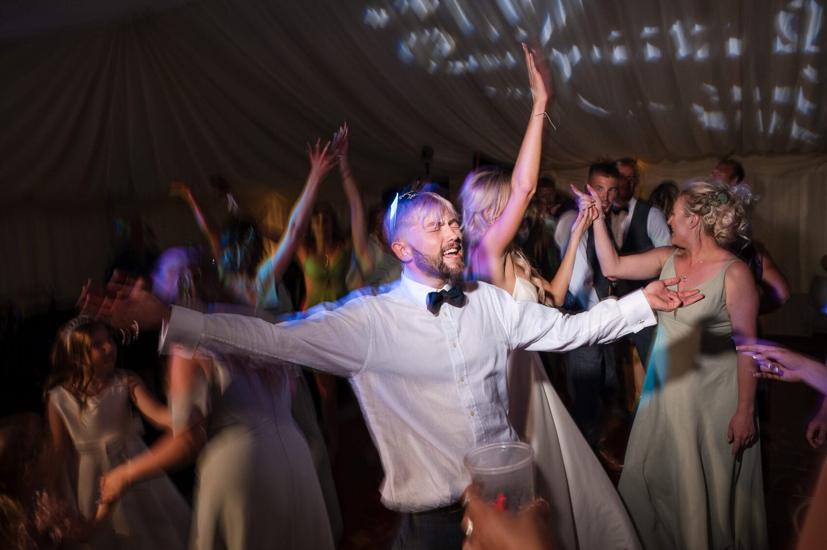 Dance floor action at Hale Park House Wedding