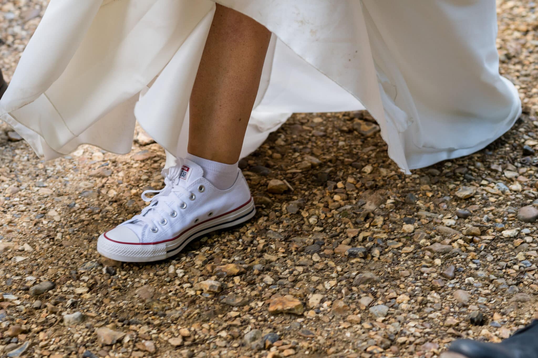 Wedding Converse shoes at woodland wedding