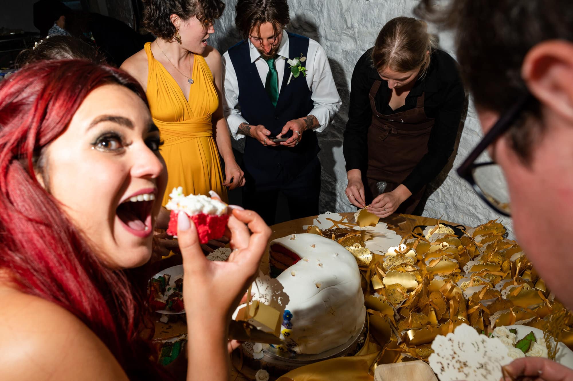 bridesmaid steals dome cake and gets caught atAshley Wood Farm wedding