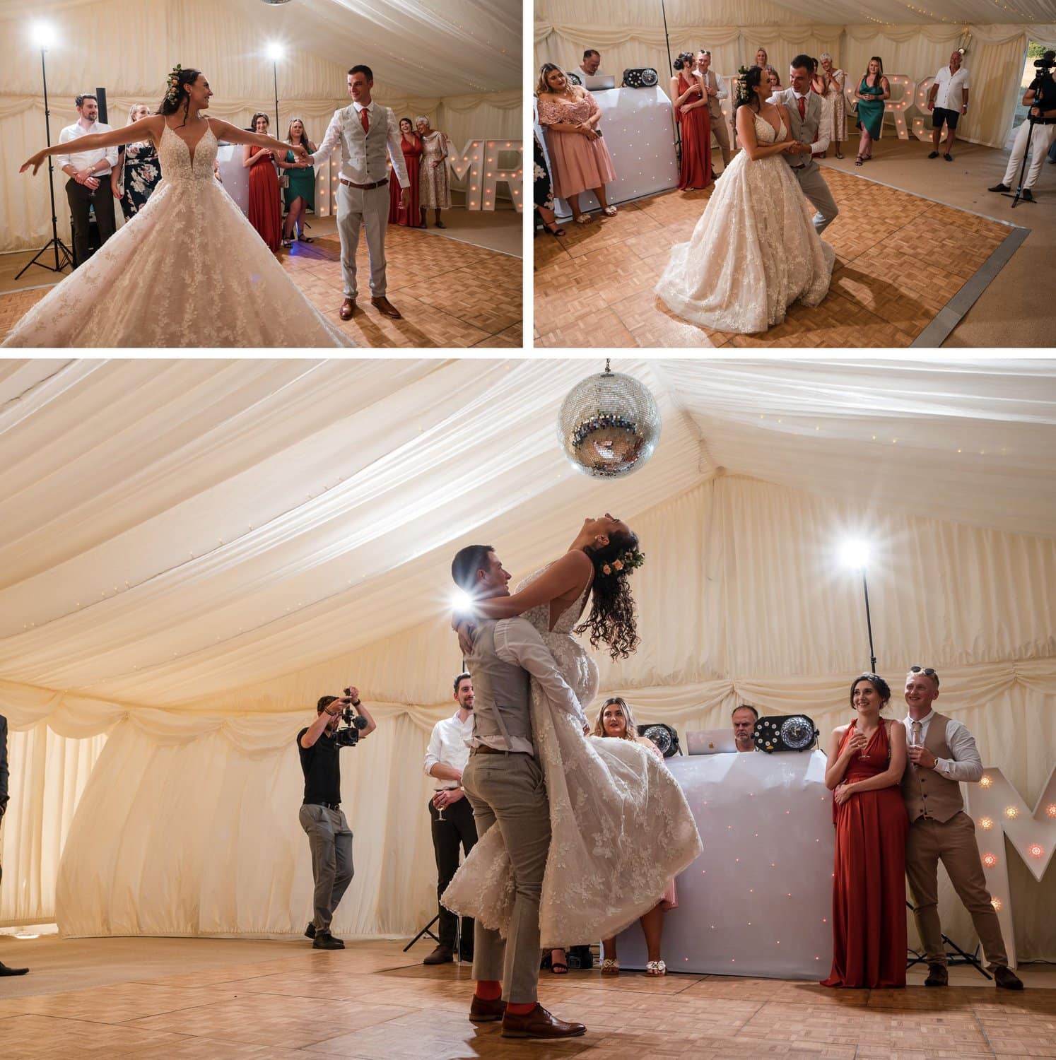 First dance at Milborne St Andrew Rugby Club wedding reception