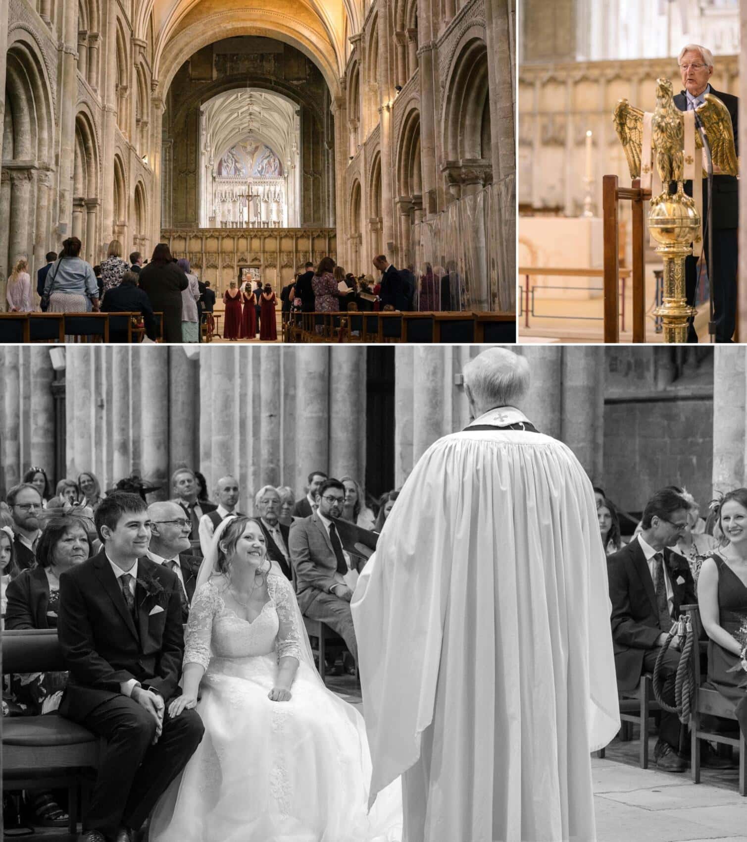 Father Charles at Christchurch Priory wedding ceremony