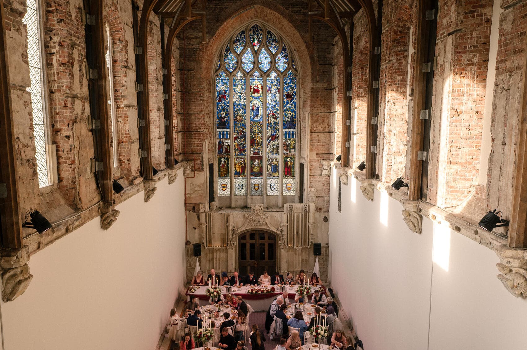 the great hall at Highcliffe castle wedding