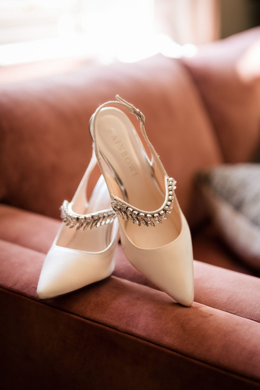 Brides shoes on the sofa