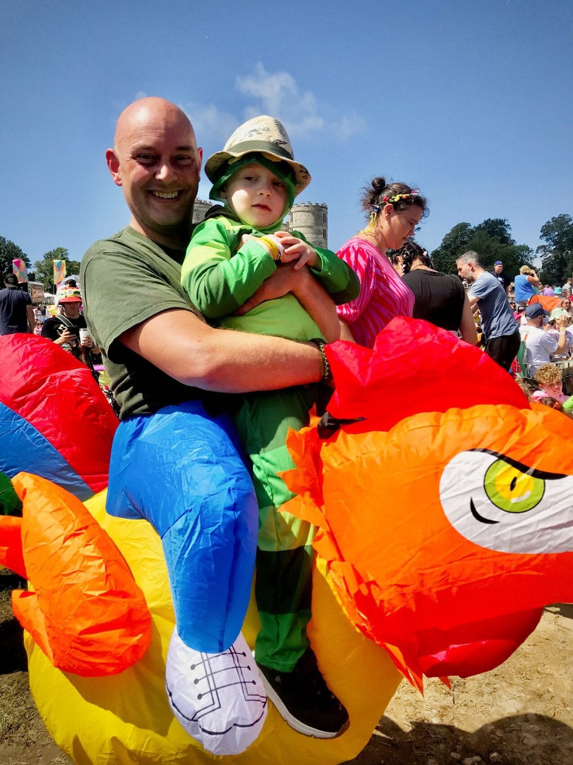 Dressing up as a chicken at Festival