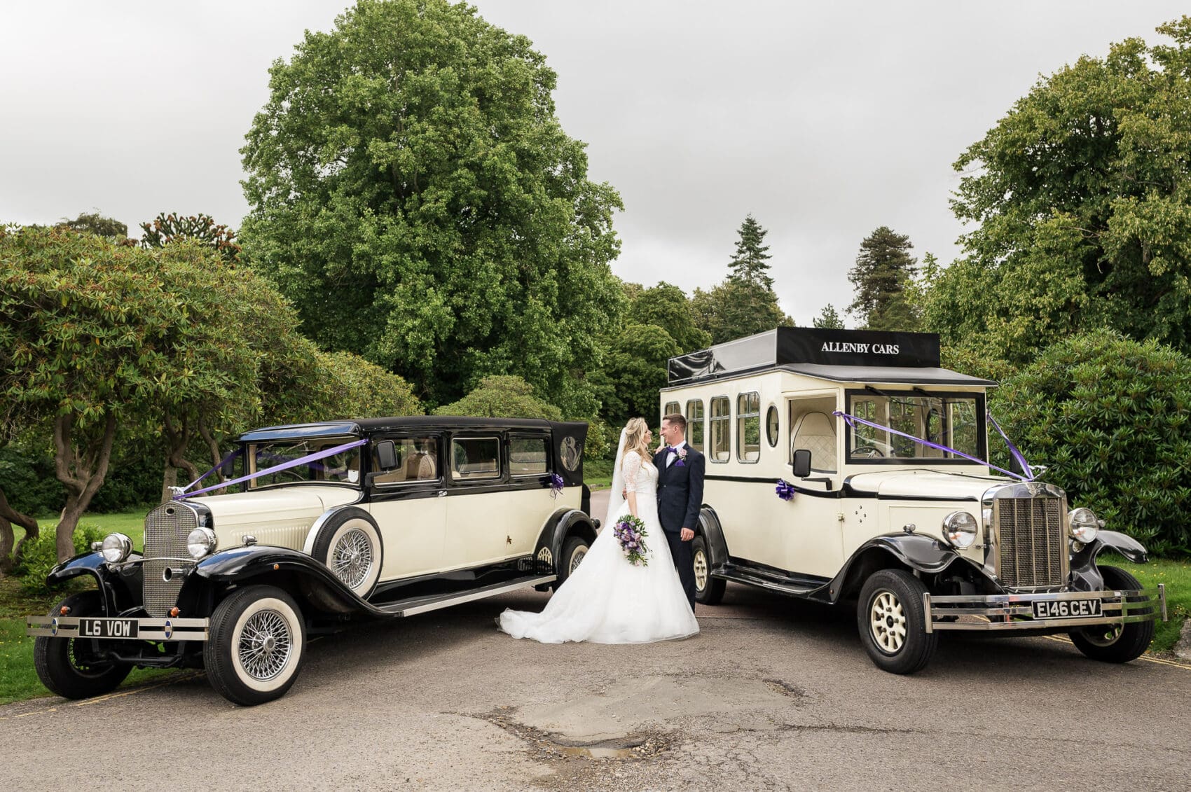 Allenby wedding cars at Chilworth Manor Hotel wedding