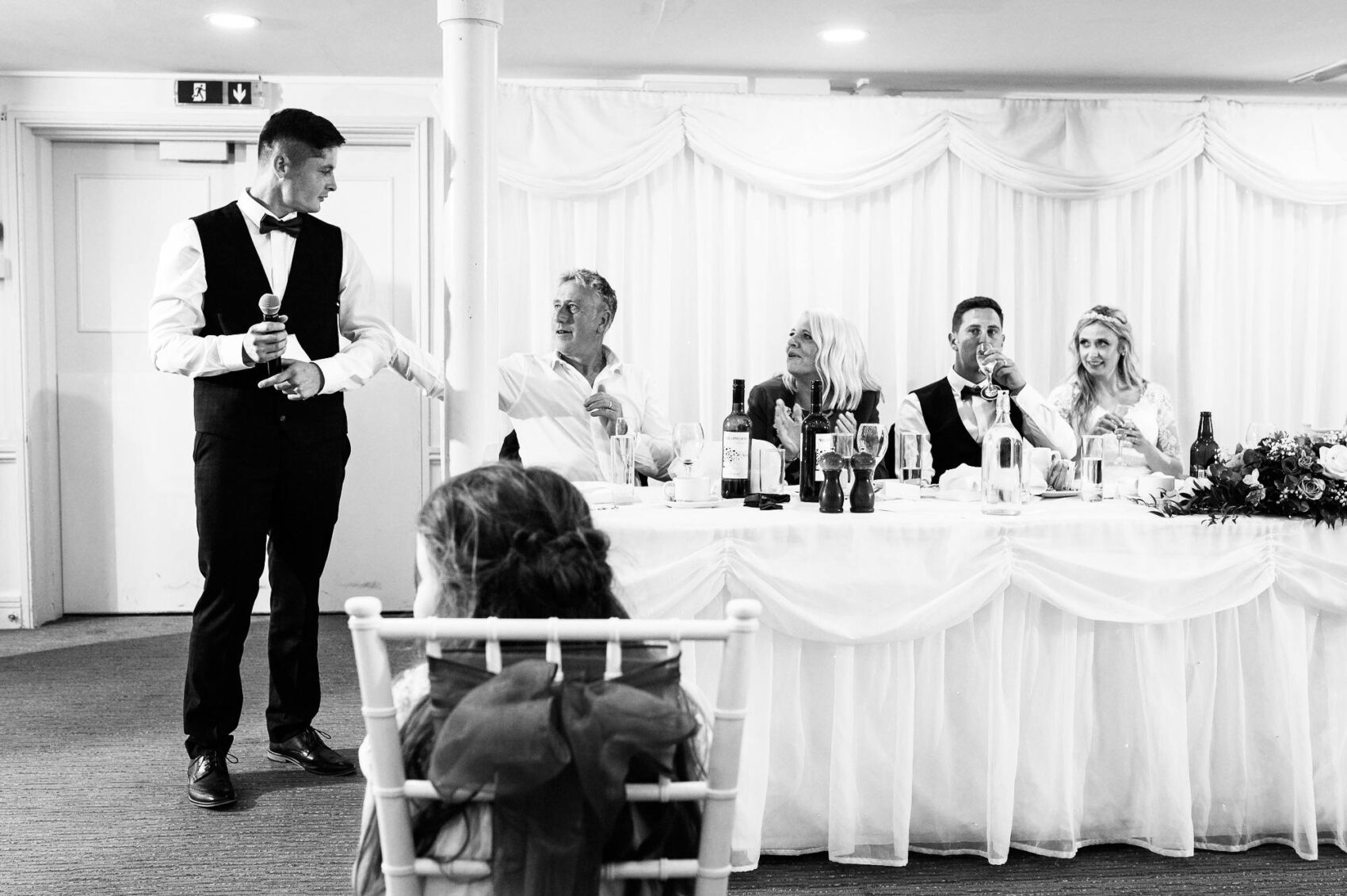 Best man has his speech at Chilworth Manor Hotel wedding