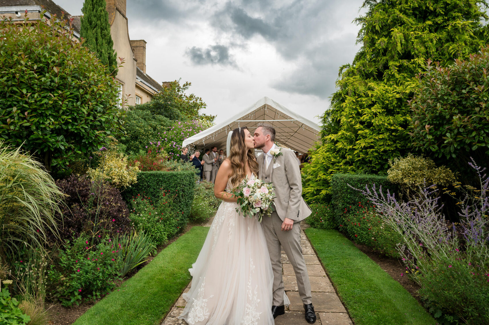 Brooding clouds after Hethfelton House wedding ceremony