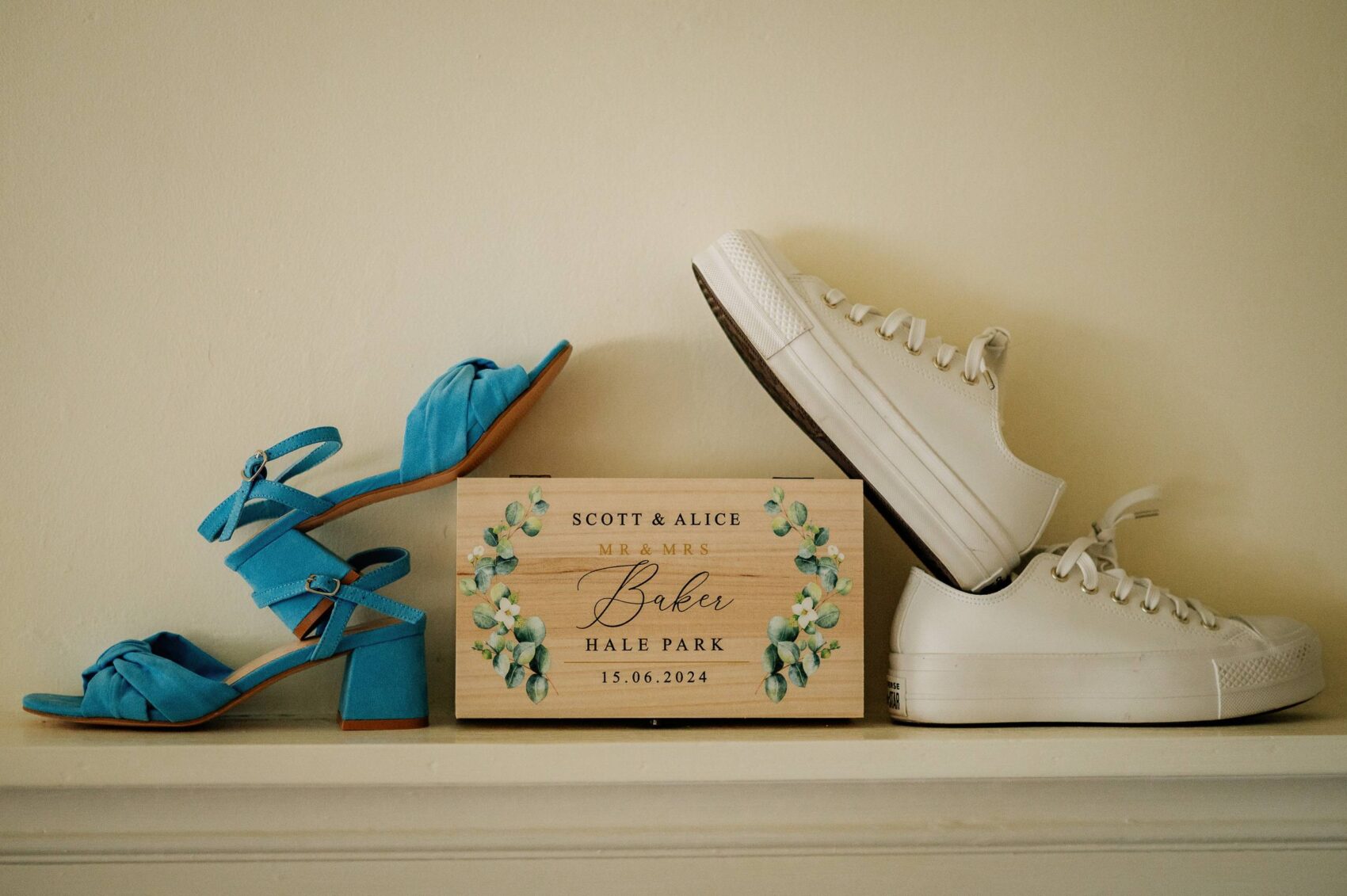 Bridal shoes at Hale Park House Wedding