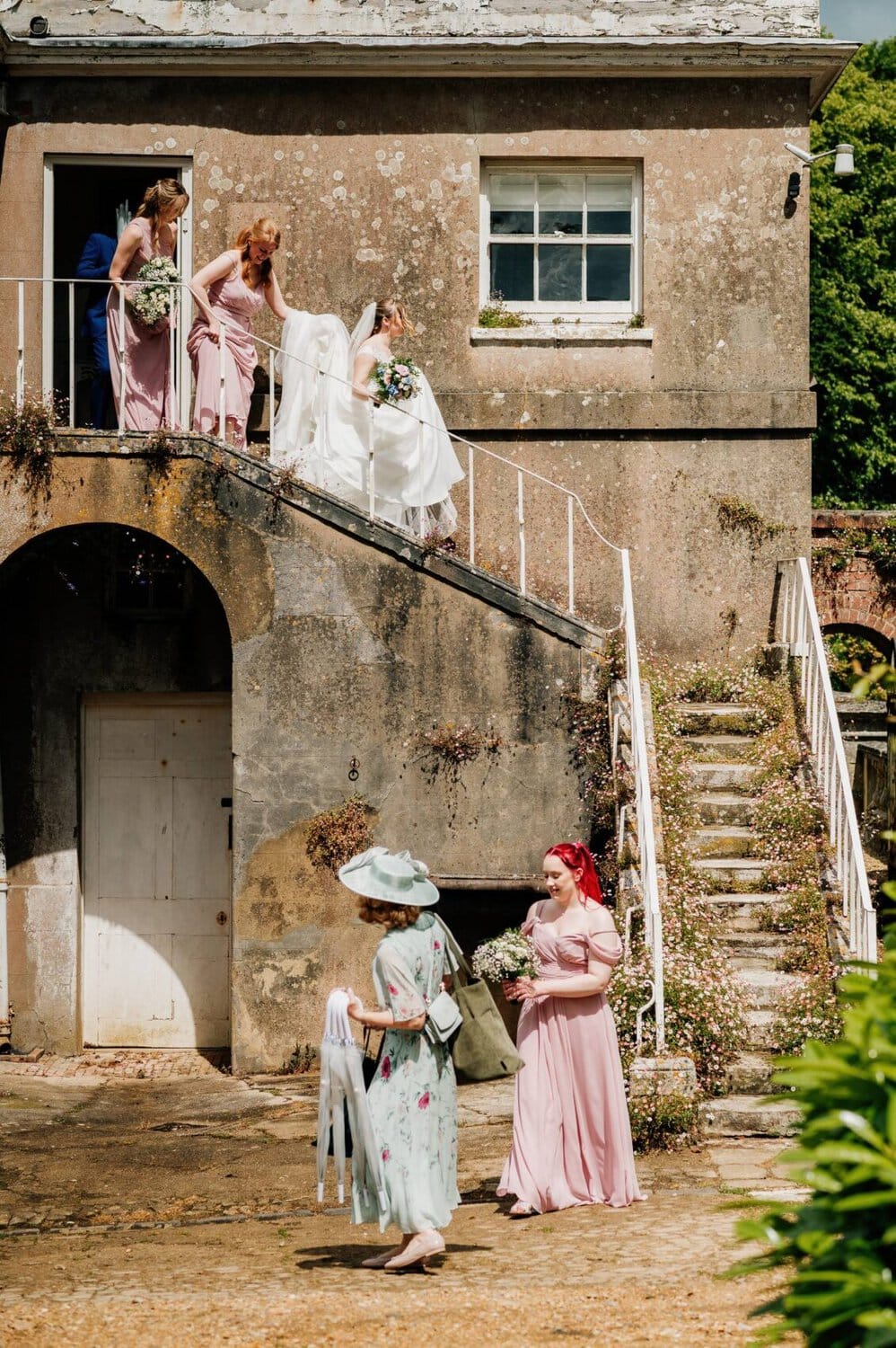 leaveing for the ceremony at Hale Park House Wedding