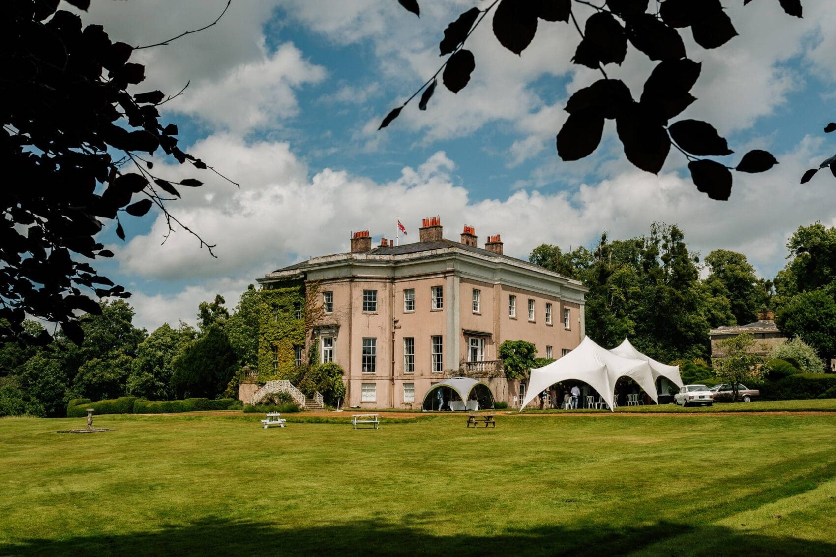 Hale Park House Wedding from the lawn