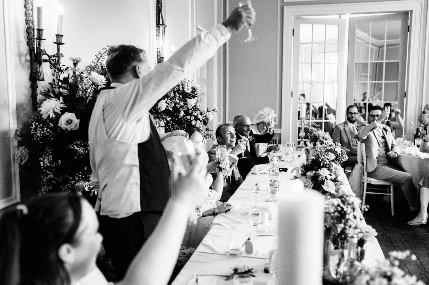 the toast at the speeches Hale Park House Wedding