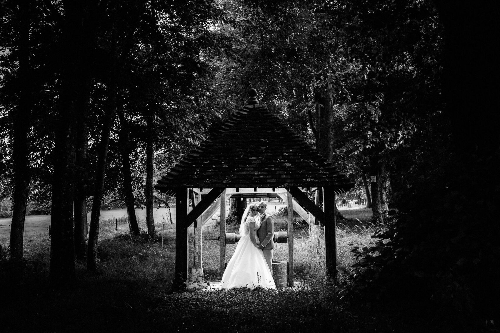 the wishing well at Hale Park House Wedding