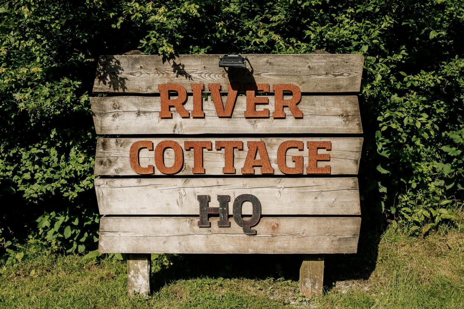 River Cottage wedding entrance sign