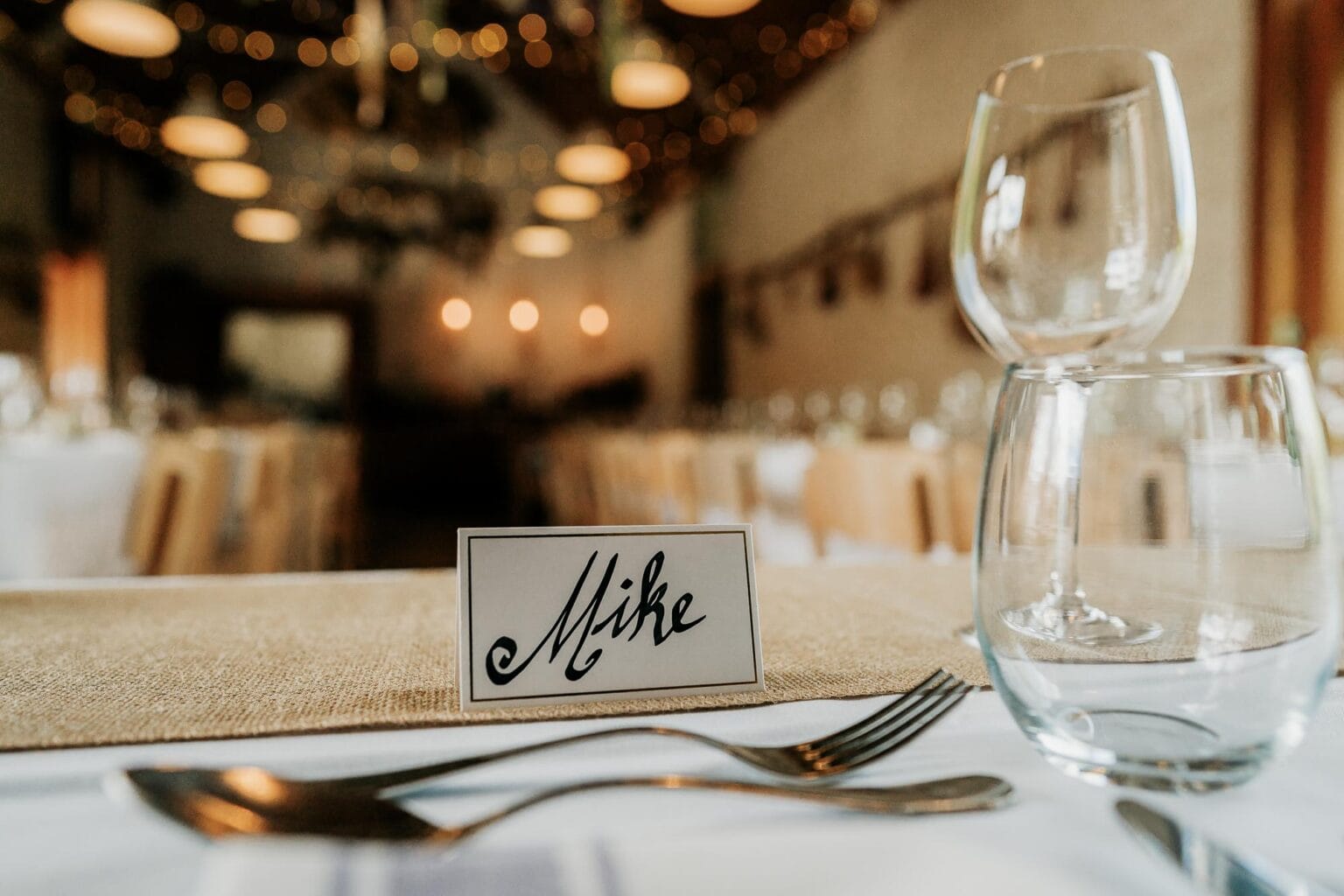 Grooms place setting at River Cottage garden wedding