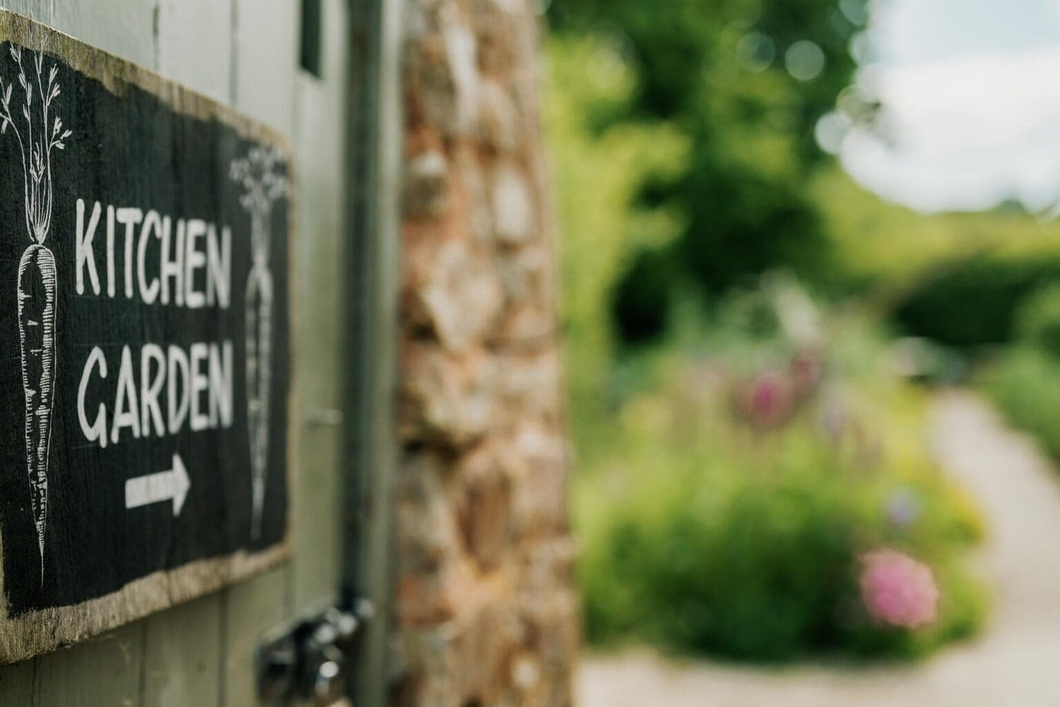 The Kitchen Garden sign at River Cottage wedding