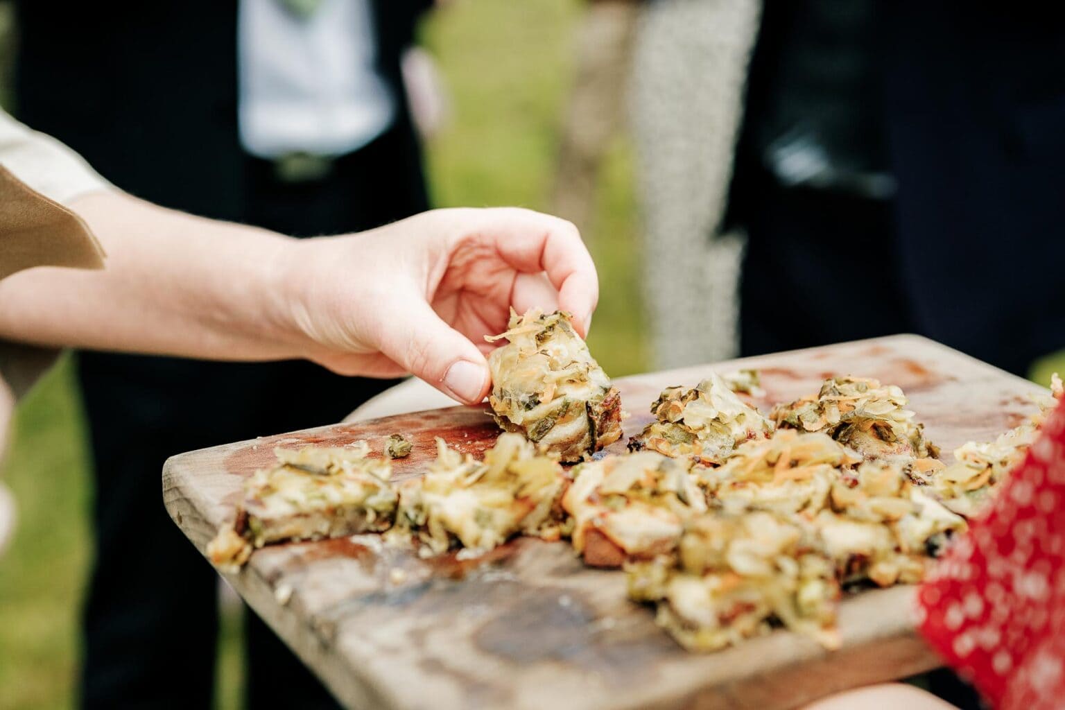 canapés at River Cottage garden wedding