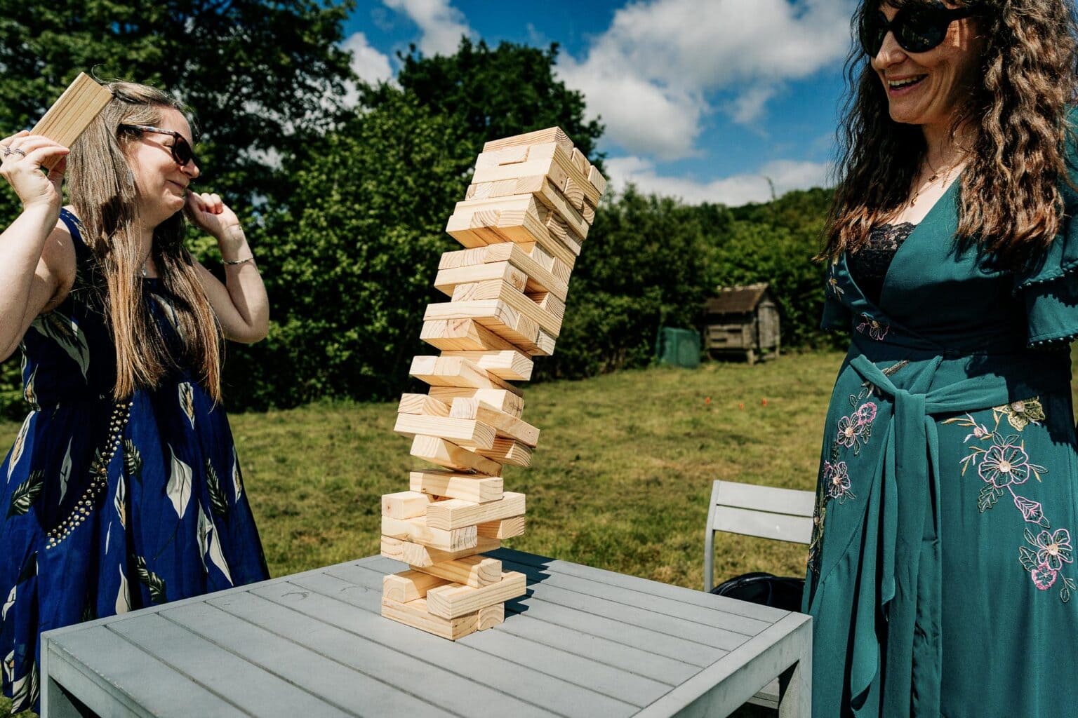 falling jenga tower