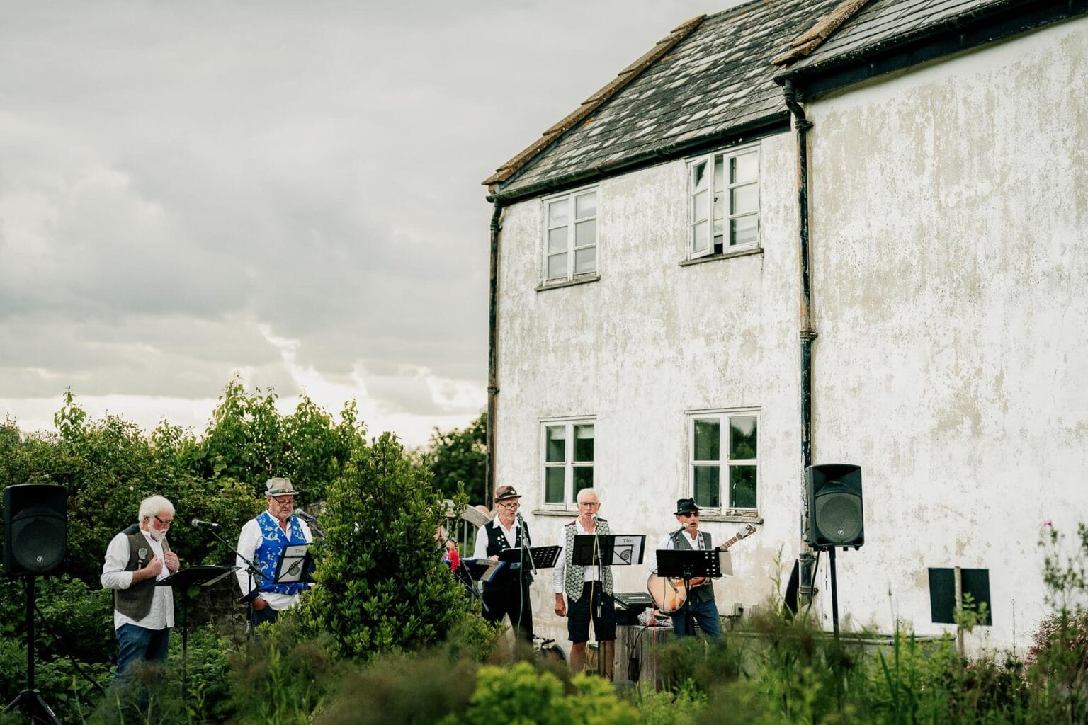 Sea Shanty performance at River cottage HQ wedding