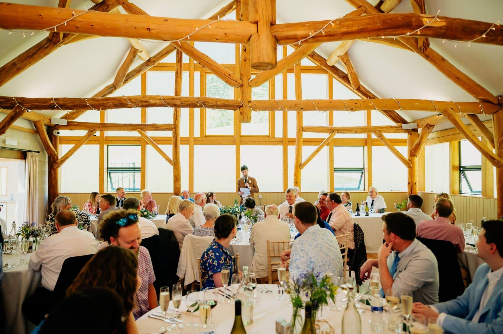 Groom starts his speech at Owlpen Manor weddding